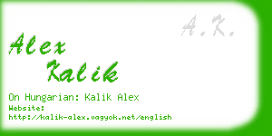 alex kalik business card